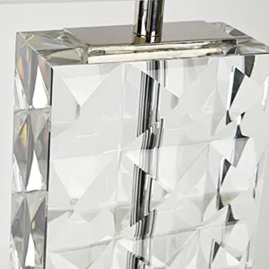 Luxury bright pyramid block crystal glass table lamp